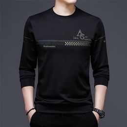 BROWON Autumn Korean Men Clothes Long Sleeve Sweatshirt Casual Fashion Brand Pullover Solid Color Tops for M-4XL 220325