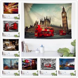 Tapestries Custom London Street Wall Cloth Hanging Tapestry Wedding Party Gift Bedspread Beach Towel Yoga Picnic Mat 140X200cm