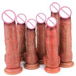 Soft Realistic Dildos Liquid Silicone Super Simulation Suction Adult sexy Toys Huge Cocks Masturbation Anal