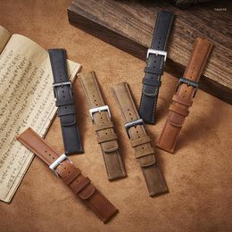 Watch Bands Watchbands 20mm 22mm Strap Leather Ultra-thin StrapQuick Release Square Tail Pin Buckle Accessories P58 Hele22