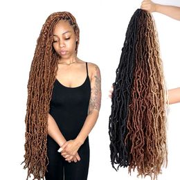 27 inches hair Canada - Nu Locs Crochet Hair 36 24 18 Inch 21 Strands Faux LocKs Extension Soft Goddess Braiding Dreadlocks Hair For Black Women