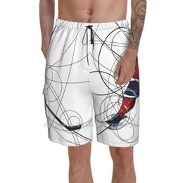 Men's Shorts Ice Hockey Player in Red Dress Summer Pants Casual Male Streetwear Stick Forward Skating Vector Circle Dynamicmen's
