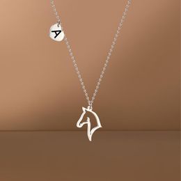Chains Stainless Steel Chain Customize Letter Initial Alphabet Pendant Necklace For Women Toggle Choker Name JewelryChains