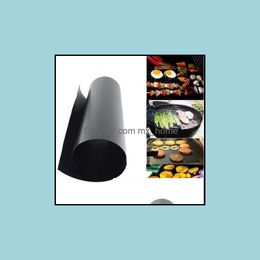 Non-Stick Bbq Grill Mat Thick Durable 33*40Cm Gas Barbecue Reusable No Stick Sheet Picnic Cooking Tool Drop Delivery 2021 Tools Accessorie