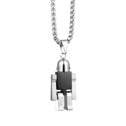 Pendant Necklaces Personalized Fashion Accessories Robot Necklace Men's And Women's Titanium Steel Jewelry Hip Hop NecklacePendant