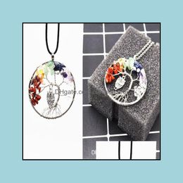 Pendant Necklaces Pendants Jewellery Womens Gemstone Beads Owl Rope Chain Nature Gravel Tree Of Life Xmas Gifts Stock Drop Delivery 2021 9Tz