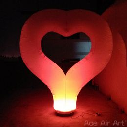 2022 Beautiful Inflatable Giant Heart With Lights Valentine's Day Decoration For Outdoor Party/Trade Show Made By Ace Air Art