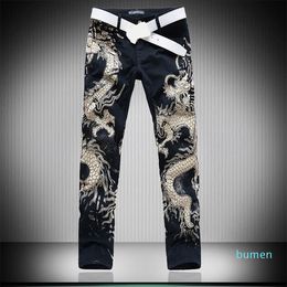 3D Wolf Dragon Leapord Printed Skinny Black Punk rock Jeans for Men Mens Stretch Denim Pants Trousers 2011113635