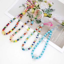 Charms Fashion Hanging Chain Mobile Phone Cord Acrylic Colorful Beads Ornaments DIY AccessoriesCharms