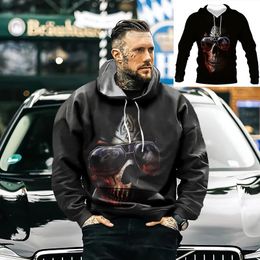 Men's Hoodies & Sweatshirts Horror Pattern Men's Hoodie Funny 3D Printed Skull Long Sleeve Casual Hip-hop Pullover Fun Street Sweatshirt