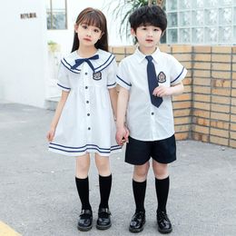 Clothing Sets 1Set Children Japanese Korean Kindergarten School Uniform Navy Sailor Uniforms Kids Skitr Thirt Pants Summer 2022