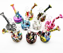 The latest 14cm portable silicone smoking pipes tobacco smoke Colourful style support custom