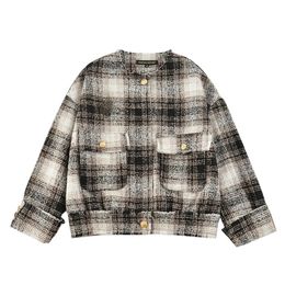 Jacket Shirt Plaid Shirt Coat Oversize Casual Women Suits Turn Down Collar Long Sleeve Outwear Autumn Shirt Jacket Coat Suit Top 201221