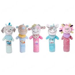 Newborn Animal Hand Bell Rattle Soft Rattle Toy Baby Toy Cute Plush Toys 0-12 Months christmas gift