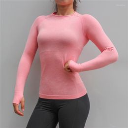 Yoga Outfits Women High Stretch Comfort Sport Sexy Shirt Shirts 2022 Seamless Long Sleeve Top Gym Tops Fitness