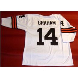 Mit Custom Men Youth women Vintage #14 OTTO GRAHAM CUSTOM 3/4 SLEEVE Football Jersey size s-4XL or custom any name or number jersey