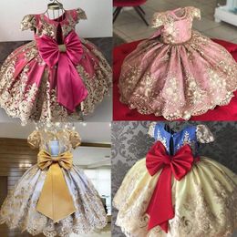 Girl's Dresses Born Baby Girl 1 Year Birthday Dress Tutu First Christmas Party Cute Bow Infant Christening Gown Toddler Girls ClothesGirl's