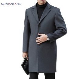 Mu Yuan Yang Brand Men Wool Blends Coats Autumn Winter Solid Colour High Quality s Luxurious Coat LJ201106