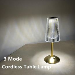 Table Lamps Crystal Lamp Modern Wireless Rechargeable Desk Restaurant/el/Bar Decor Light Touch Dimming Bedside Night LightTable