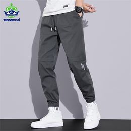 Spring Summer Cargo Pants Men's Trendy Outdoor Ankle Banded Pant Loose Elastic Waist Overalls Harem Trousers Large size M-4XL 220325