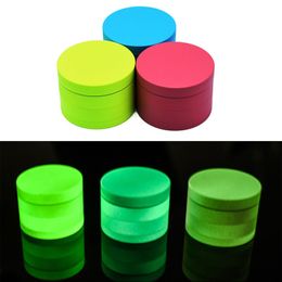 Colorful 40mm/50mm/55mm/63mm/75mm Luminous Grinder Dry Herbs Tobacco Grinders Metal Zinc Alloy Hand Source Broken Grinding Machine