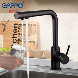 GAPPO water filter kitchen faucets taps Black bronze Kitchen sink Faucet Brass torneira kitchen drink Water faucet mixer tap T200424