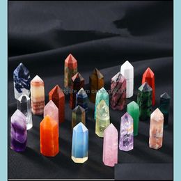 Stone Loose Beads Jewelry Natural Pink Crystal High 4-5Cm Hexagonal Prism Ornaments Quartz Healing Crystals Energy Reiki Gem Cra Dh6Vv