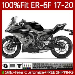 OEM Bodywork Kit For KAWASAKI NINJA 650R ER-6F ER6 F ER 6F 650 R Glossy grey 2017 2018 2019 2020 Body 137No.79 650-R 2017-2020 ER6-F ER6F 17 18 19 20 Injection Mould Fairing