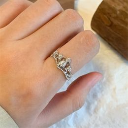 Size 5-10 Top Selling Luxury Crown designer ring Jewelry 925 Sterling Silver 5A Cubic Zirconia diamond ring for woman Engagement Wedding Rings Gift With Box