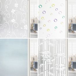 Window Stickers 2/3/5 M Decorative Privacy Film Self-adhesive Glass Sticker Decals Sun UV Protection Bamboo Sliding Door BathroomWindow