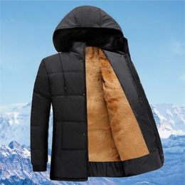 Модное капюшон Зимнее пальто Мужчины Легкие теплые хлопковые мужские зимние пиджаки отца подарок Parka T200117