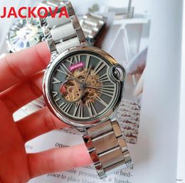 42mm Men Automatic Mechanical Watch Full Stainless Steel Ceramic Sapphire WristWatches Super luminous hollow skeleton watches fashion star's choice