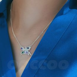 Niche Designer Handmade Butterfly Shape Necklace 925 Sterling Silver Material Simple Casual Fashion All-Match Jewellery