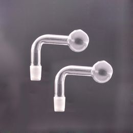 New Design Glass Oil Burner Pipe Transparent Curved Glass Oil Bowl 10mm 14mm 18mm Male Female 45 90 Degree for Dab Rig Bong Cheapest