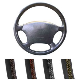 Leather Car Steering Wheel Cover For Toyota Prado 120 20042009 Land Cruiser 19952007 Tacoma Hilux Volant 2005 2006 J220808