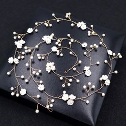 1M Handmade shell pearl flowers Headbands Tiara Bride Headpiece Hairs Jewellery Women Wedding Hair Accessories