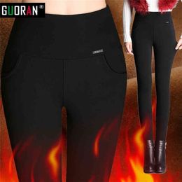 Plus size 5XL Winter warm women office work pants High stretch waist cotton ladies pencil pants female High Waist trousers 210412