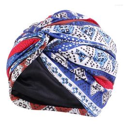 Beanie/Skull Caps Trendy Print Night Hair Style Care Faux Silk Lining Sleep Bonnet Hat Chemotherapy Turban Pros22