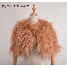 formal capes wraps Australia - New Arrival Elegant Ostrich Feather White Women Small Shawls Wedding Bridal Wraps Fur Formal Evening Party Cape Y2010242996