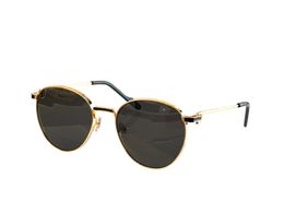 New fashion sunglasses 0335 round frame K gold frame popular and simple style versatile outdoor uv400 protection eyewear