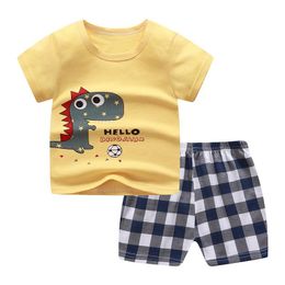 Clothing Sets Summer Baby Boys Clothes Girl Tops Cotton Cartoon Animal Costumes Tracksuits Infant 2 Pieces Suits PantsClothing