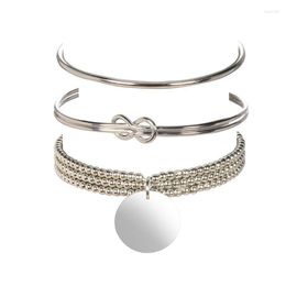Link Chain 3 Pcs/set Bohemian Geometry Bracelets Bangles Set Vintage Multilayer Charm For Women 2022 Fashion Jewellery Fawn22