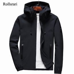 Jacket Men Zipper Arrival Brand Casual Solid Hooded Jacket Fashion Men's Outwear Slim Fit Spring and Autumn High Quality K11 201128