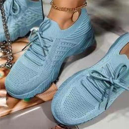 Women Sneakers Casual Shoes Comfortable Mesh Lace-Up Ladies Sport Shoes Wedges Chunky Women's Vulcanized Females Plus size 220513