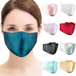Simulated double layer solid Colour three-dimensional mask summer dustproof sunscreen ice silk skin-friendly washable face masks