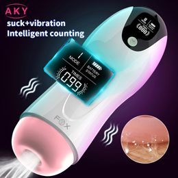 Automatic Vacuum Sucking Masturbator Cup Male Penis Vibrators Blowjob Vagina Real Pussy Adult Masturbation sexy Toys For Men