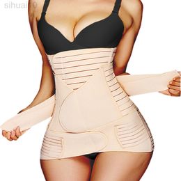 Postpartum Belt Waist Trainer Belt 3 In 1 Belly Sheath Wrap Modelling Belt Tummy Control Corset Shapewear Slimming Body Shaper L220802