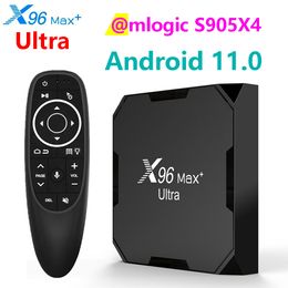 Android 11 TV X96 Max+ Ultra Amlogic S905X4 2.4G/5G WiFi 8K H.265 HEVC Set Top Box Media Player Support Micro SD Card with Voice Control