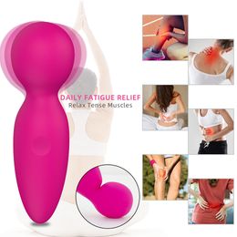 Mini Clitoris Vibrators USB Recharge Magic Wand 10 Mode AV Vibrator Massager sexy Wellness Erotic Toys for Women Adult