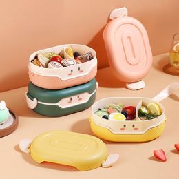 Dinnerware Sets Japanese Style Cartoon Lunch Box Container Storage Portable Leak-Proof Bento For Kids With Soup Cup Breakfast BoxesDinnerwar